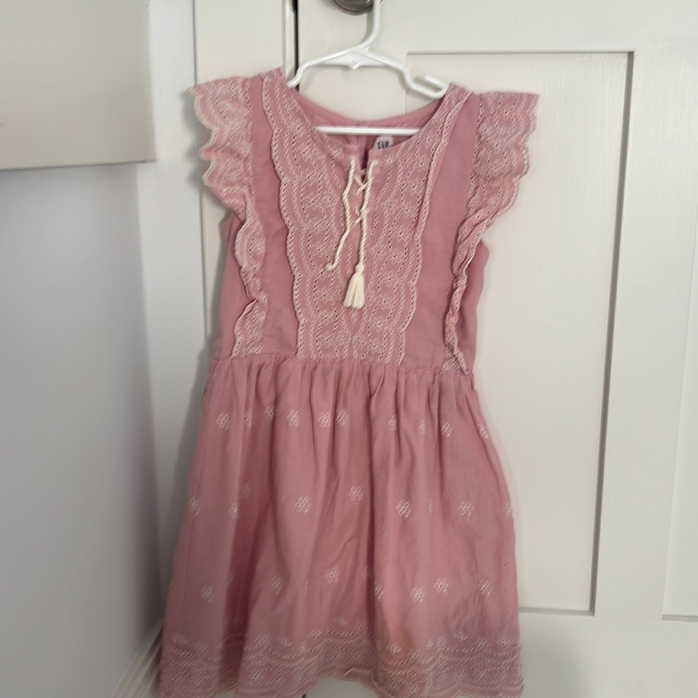 Pink embroidered girls dress Gap size 8